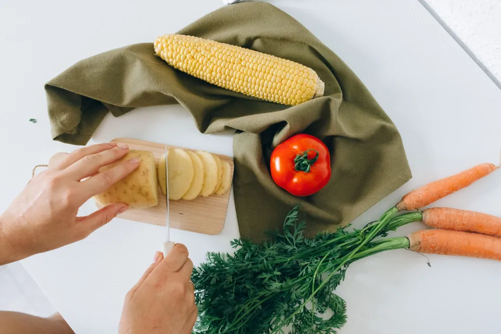 Colorful vegetables being prepared as part of a brain-healthy diet for dementia prevention
