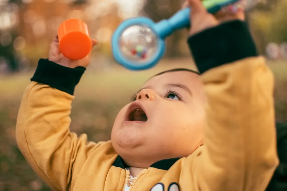 Close-up of young child's baby teeth showing tooth enamel development